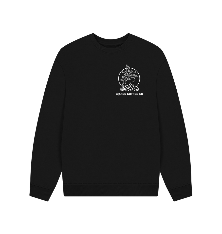 Black Printed Sweater Front