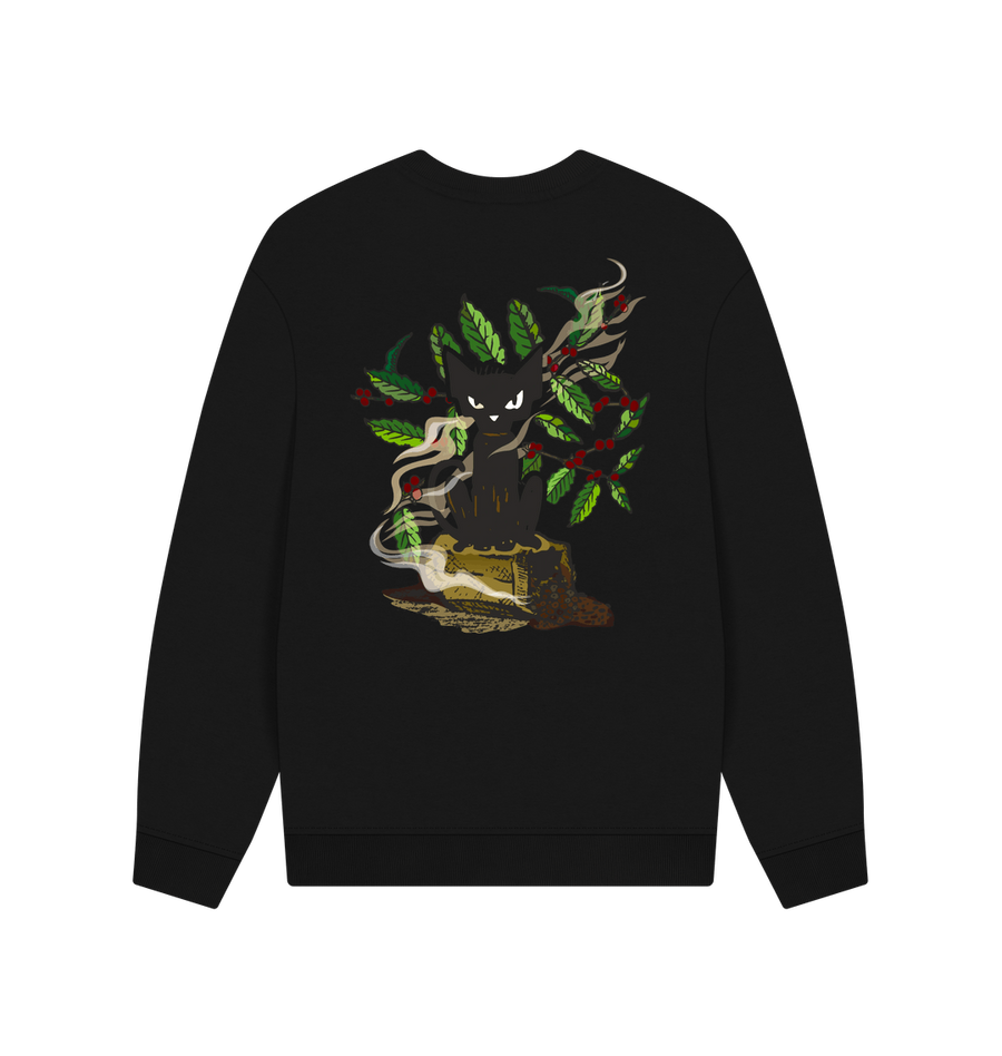 Black Printed Sweater Back