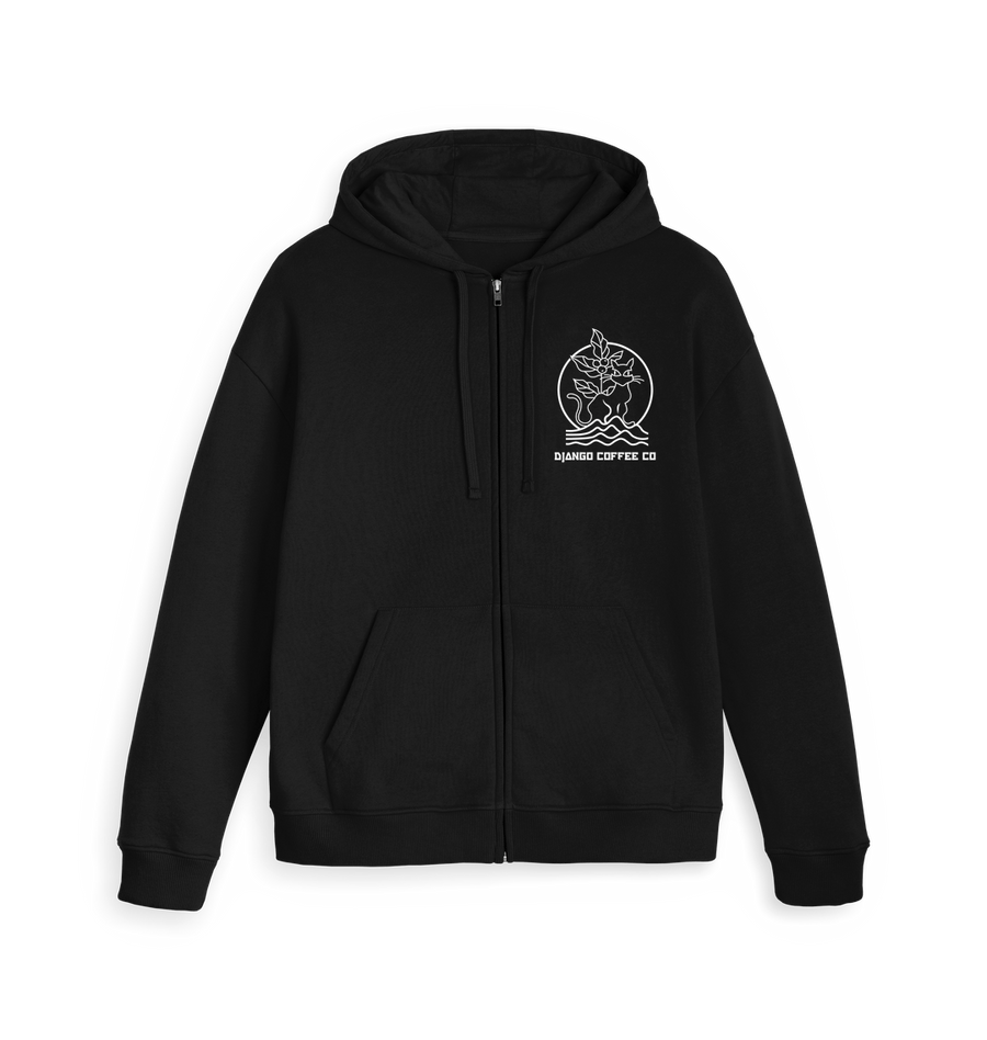 Black Zip hoody Front